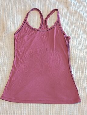 ZYIA Dusty Rose Racerback Tank with Contrast Stitching